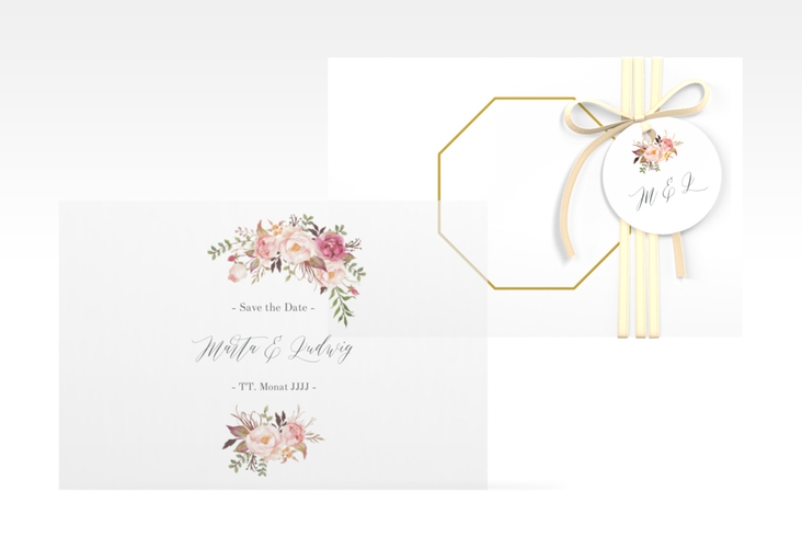 Save the Date Deckblatt Transparent "Prachtvoll" DIN A6 Deckblatt transparent weiss