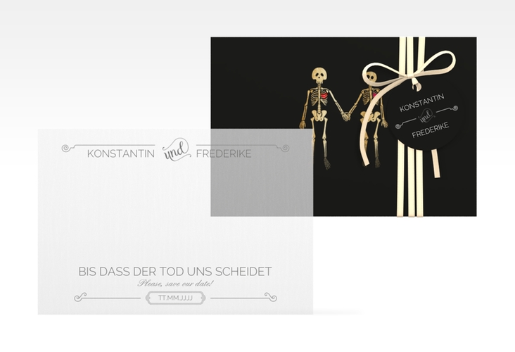 Save the Date Deckblatt Transparent "Bones" DIN A6 Deckblatt transparent