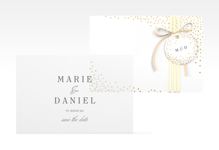 Save the Date Deckblatt Transparent "Glitter" DIN A6 Deckblatt transparent weiss