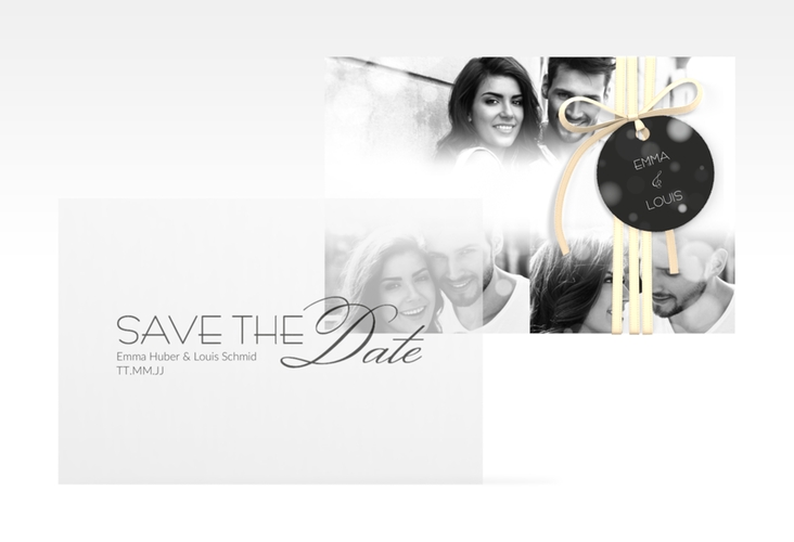 Save the Date Deckblatt Transparent "Bokeh" DIN A6 Deckblatt transparent