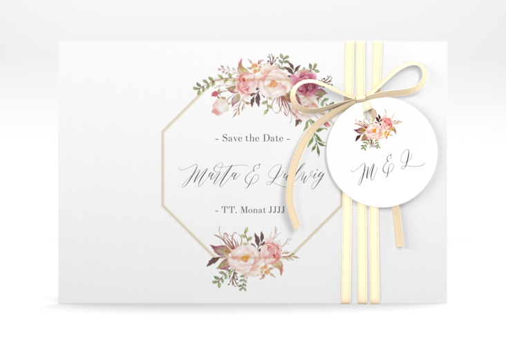Save the Date Deckblatt Transparent "Prachtvoll" DIN A6 Deckblatt transparent weiss