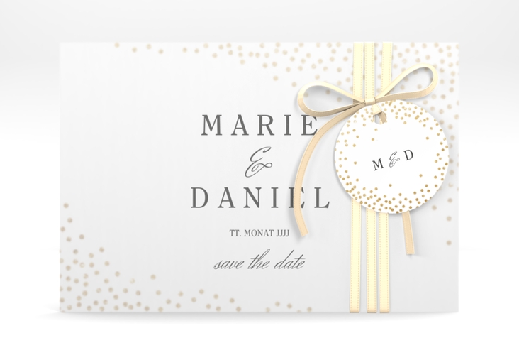 Save the Date Deckblatt Transparent "Glitter" DIN A6 Deckblatt transparent weiss