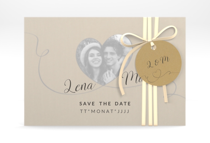 Save the Date Deckblatt Transparent "Herzensbund" DIN A6 Deckblatt transparent
