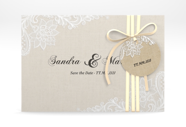 Save the Date Deckblatt Transparent "Lace" A6 Deckblatt transparent