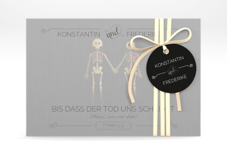 Save the Date Deckblatt Transparent Bones A6 Deckblatt transparent schwarz hochglanz