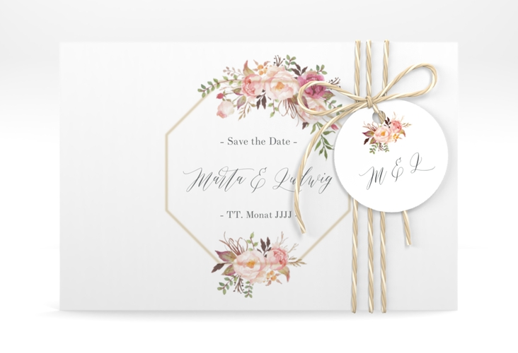 Save the Date Deckblatt Transparent "Prachtvoll" DIN A6 Deckblatt transparent weiss