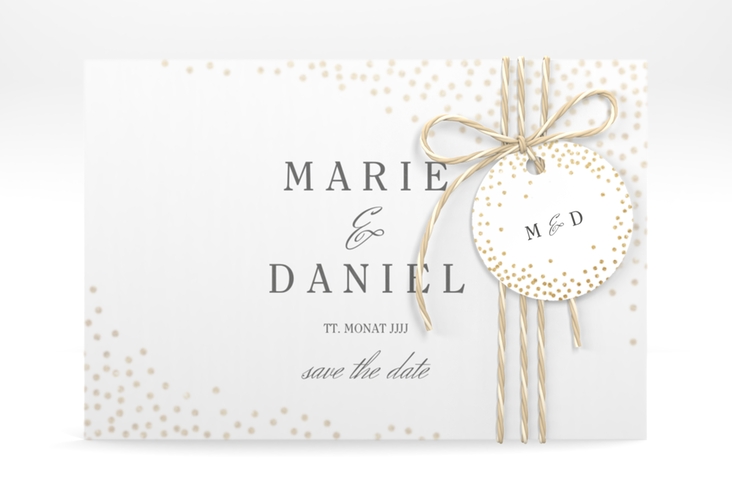Save the Date Deckblatt Transparent "Glitter" DIN A6 Deckblatt transparent weiss