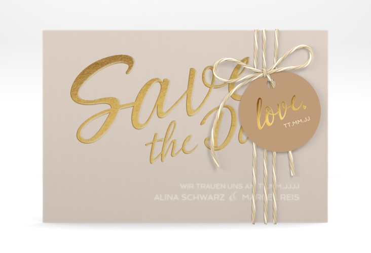 Save the Date Deckblatt Transparent Glam A6 Deckblatt transparent beige