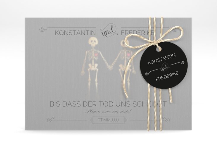 Save the Date Deckblatt Transparent Bones A6 Deckblatt transparent schwarz