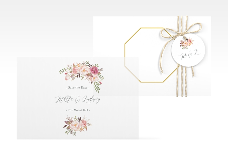 Save the Date Deckblatt Transparent "Prachtvoll" DIN A6 Deckblatt transparent weiss