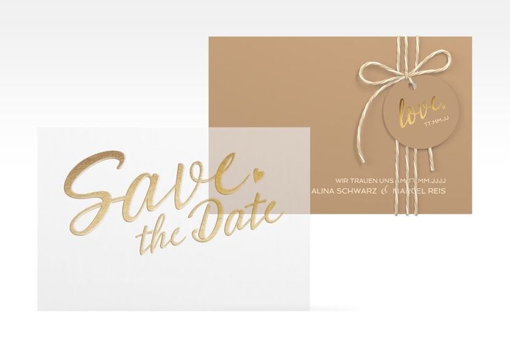 Save the Date Deckblatt Transparent "Glam" DIN A6 Deckblatt transparent