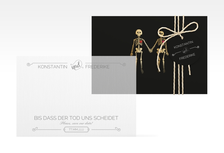 Save the Date Deckblatt Transparent "Bones" DIN A6 Deckblatt transparent
