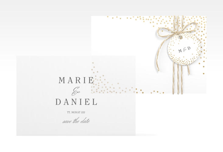 Save the Date Deckblatt Transparent "Glitter" DIN A6 Deckblatt transparent weiss