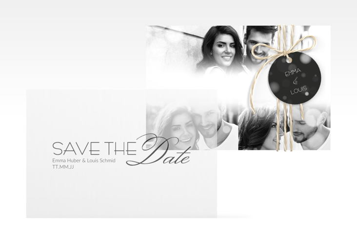 Save the Date Deckblatt Transparent "Bokeh" DIN A6 Deckblatt transparent
