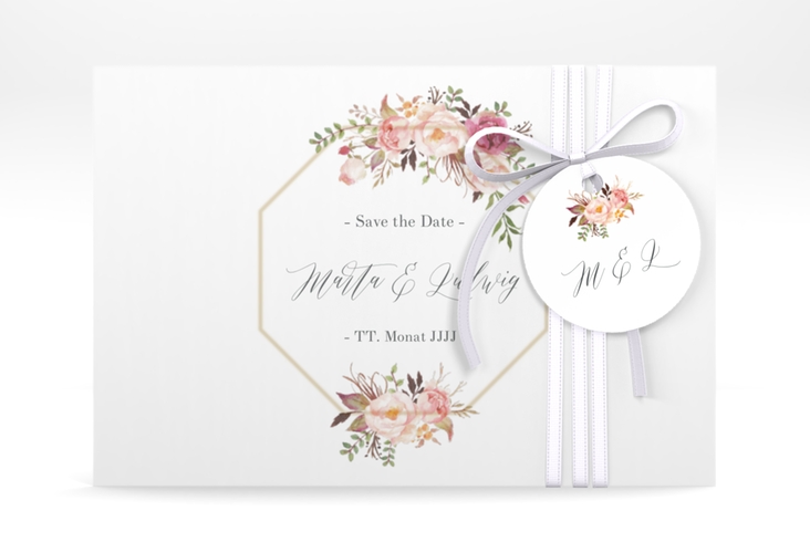 Save the Date Deckblatt Transparent "Prachtvoll" DIN A6 Deckblatt transparent weiss