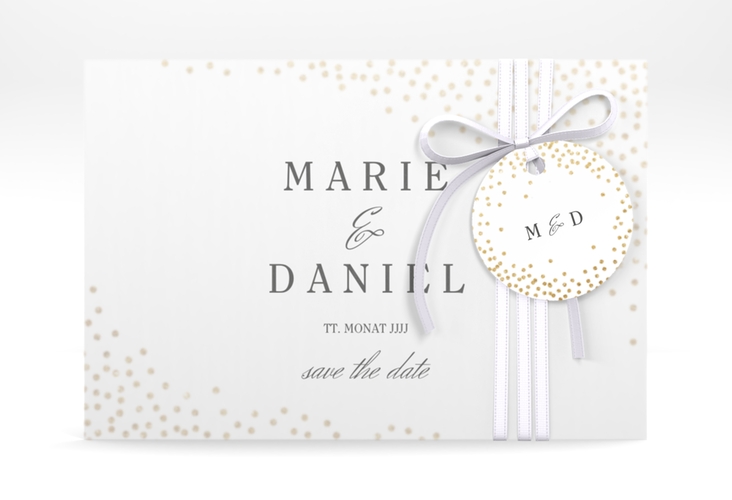 Save the Date Deckblatt Transparent "Glitter" DIN A6 Deckblatt transparent weiss