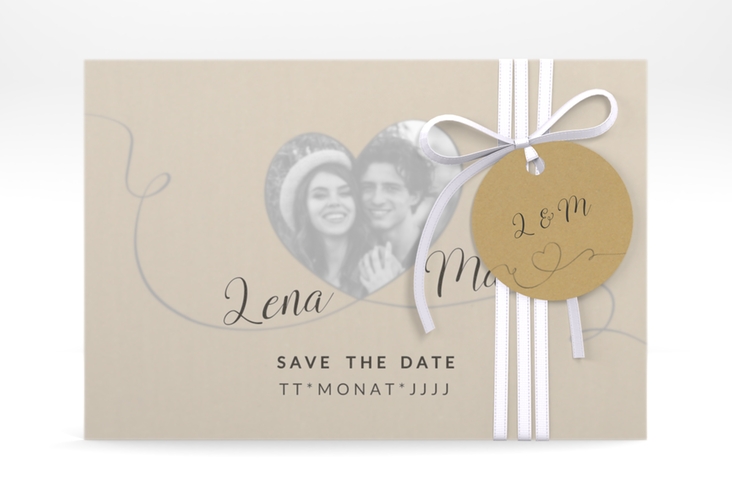 Save the Date Deckblatt Transparent "Herzensbund" DIN A6 Deckblatt transparent