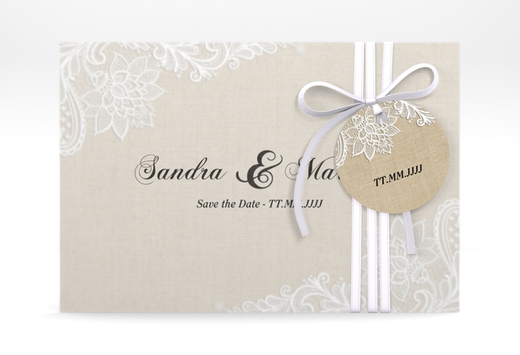 Save the Date Deckblatt Transparent "Lace" A6 Deckblatt transparent