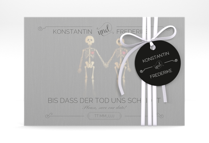 Save the Date Deckblatt Transparent Bones A6 Deckblatt transparent schwarz hochglanz