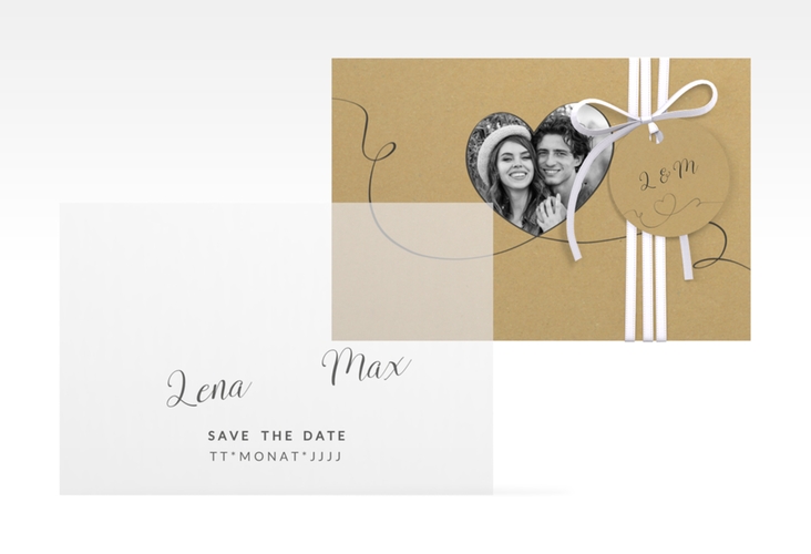Save the Date Deckblatt Transparent "Herzensbund" DIN A6 Deckblatt transparent