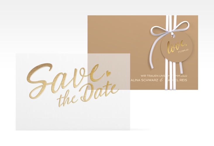 Save the Date Deckblatt Transparent "Glam" DIN A6 Deckblatt transparent