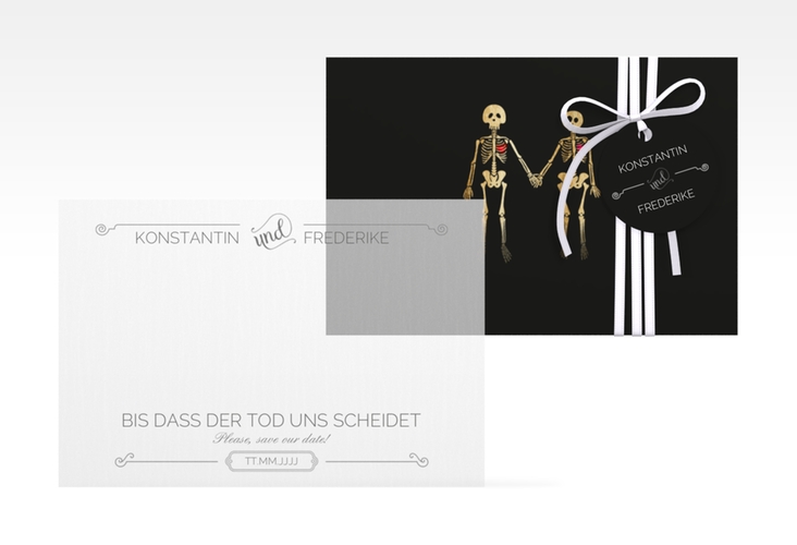 Save the Date Deckblatt Transparent "Bones" DIN A6 Deckblatt transparent