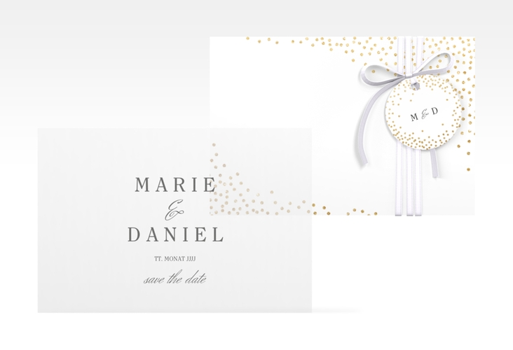 Save the Date Deckblatt Transparent "Glitter" DIN A6 Deckblatt transparent weiss