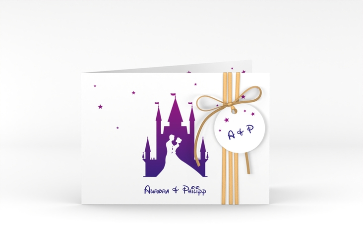 Hochzeitseinladung Castle A6 Klappkarte quer