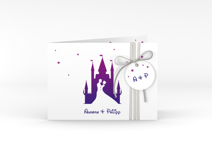 Hochzeitseinladung Castle A6 Klappkarte quer