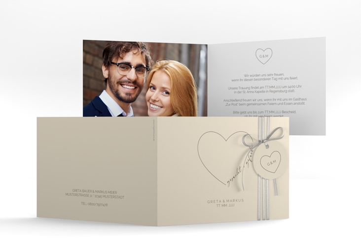 Hochzeitseinladung Lebenstraum A6 Klappkarte quer