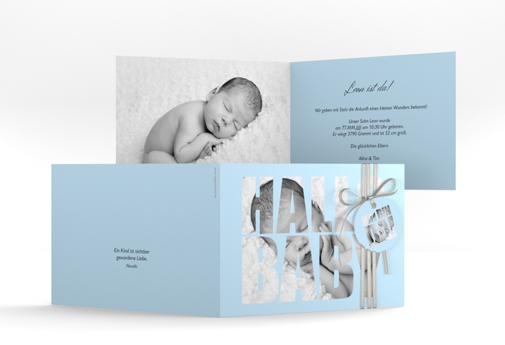 Geburtskarte "Wunderlich" DIN A6 Klappkarte quer