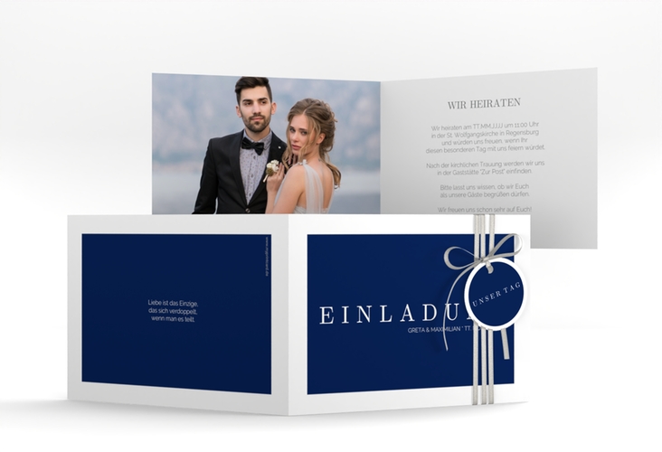 Hochzeitseinladung Simply A6 Klappkarte quer