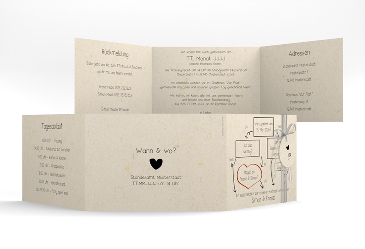 Hochzeitseinladung Entscheidung A6 Doppel-Klappkarte