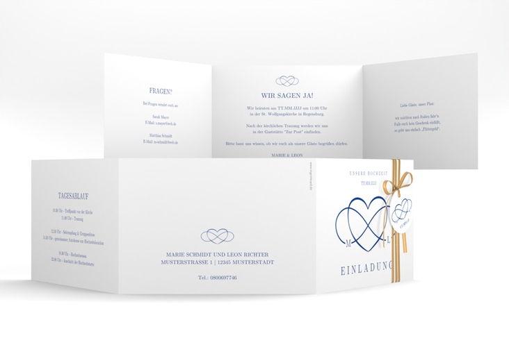 Hochzeitseinladung Infinity A6 Doppel-Klappkarte