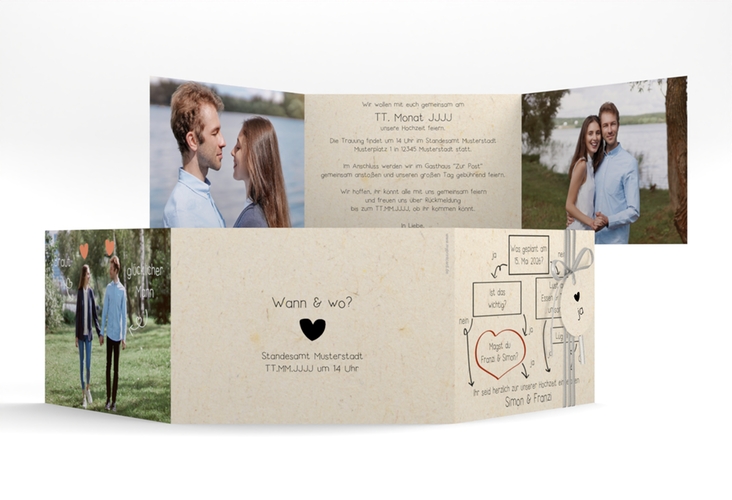 Hochzeitseinladung Entscheidung A6 Doppel-Klappkarte