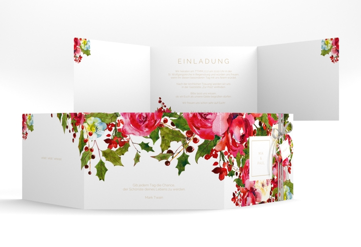 Hochzeitseinladung Blumenpracht A6 Doppel-Klappkarte