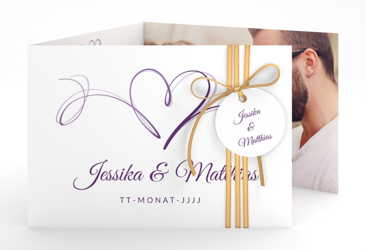 Hochzeitseinladung Envie A6 Doppel-Klappkarte