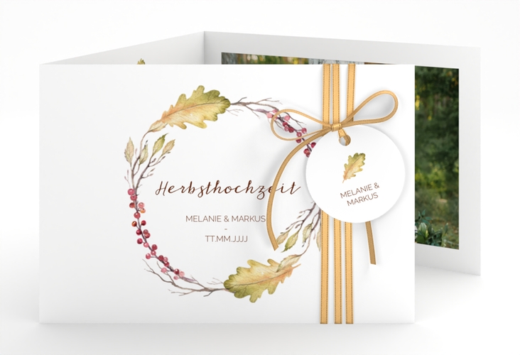 Hochzeitseinladung Herbsthochzeit A6 Doppel-Klappkarte