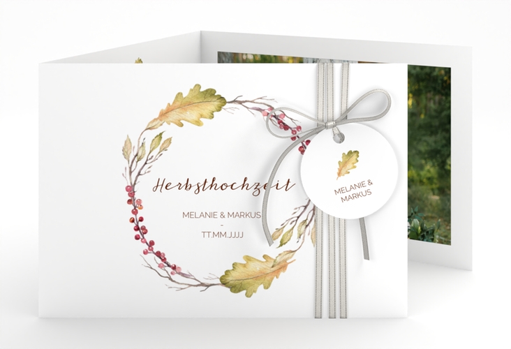 Hochzeitseinladung Herbsthochzeit A6 Doppel-Klappkarte