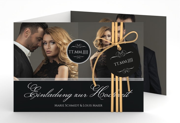 Hochzeitseinladung Elegancy A6 Doppel-Klappkarte