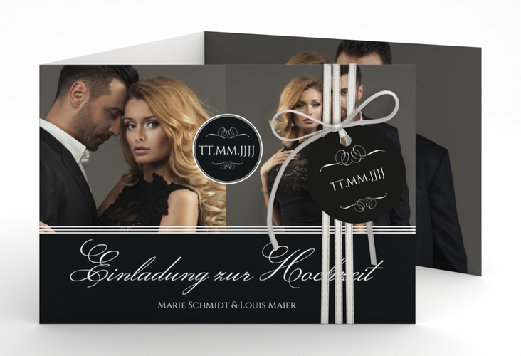 Hochzeitseinladung Elegancy A6 Doppel-Klappkarte