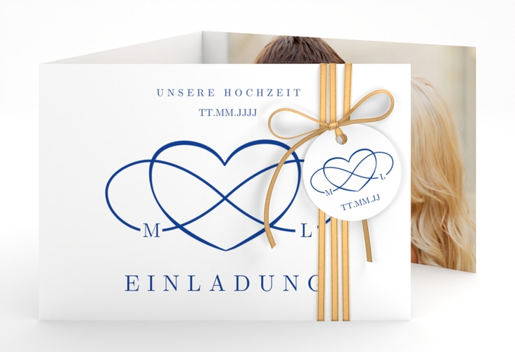 Hochzeitseinladung Infinity A6 Doppel-Klappkarte