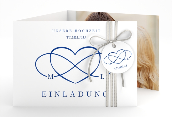 Hochzeitseinladung Infinity A6 Doppel-Klappkarte