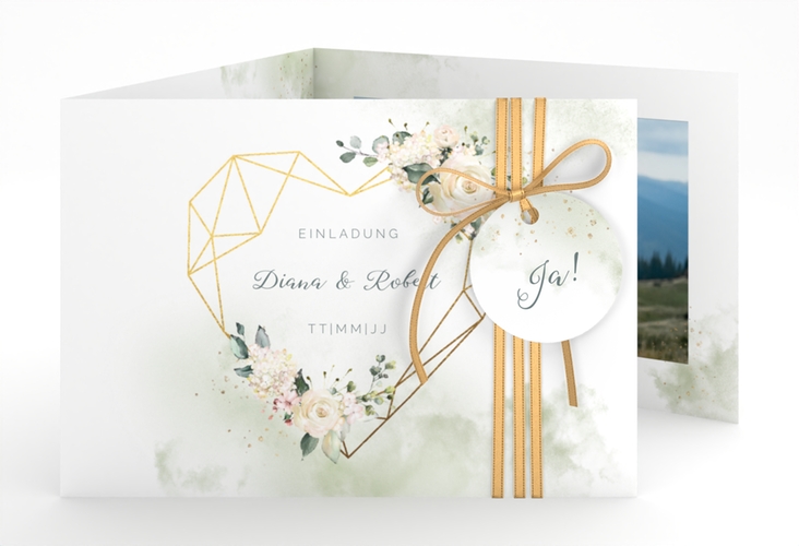 Hochzeitseinladung Adore A6 Doppel-Klappkarte