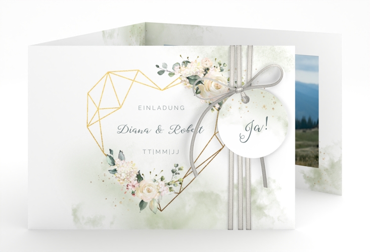 Hochzeitseinladung Adore A6 Doppel-Klappkarte