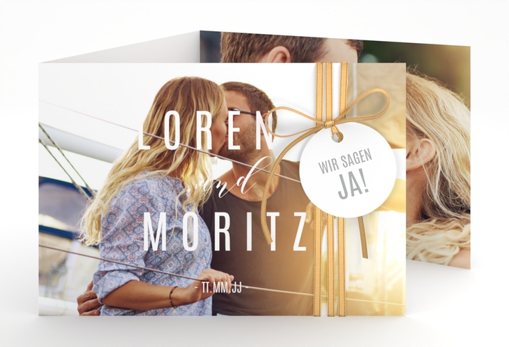 Hochzeitseinladung Memory A6 Doppel-Klappkarte hochglanz