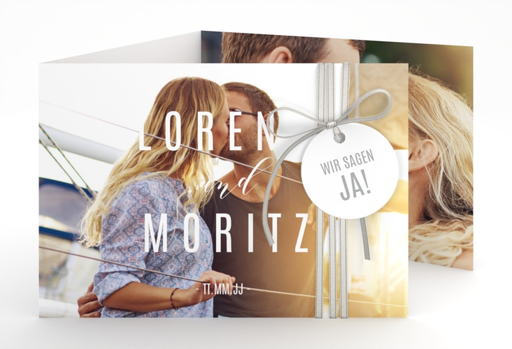 Hochzeitseinladung Memory A6 Doppel-Klappkarte hochglanz