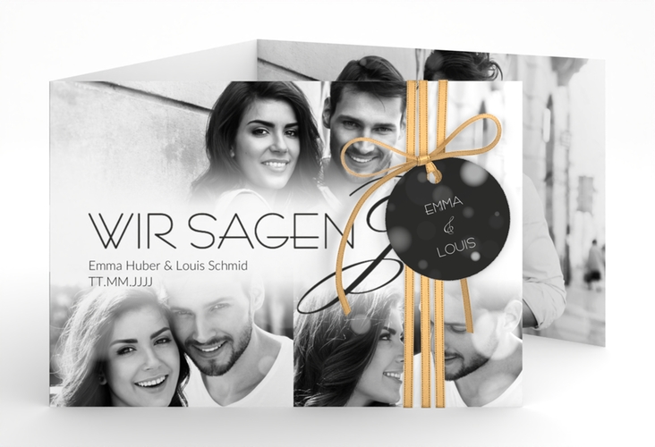 Hochzeitseinladung Bokeh A6 Doppel-Klappkarte