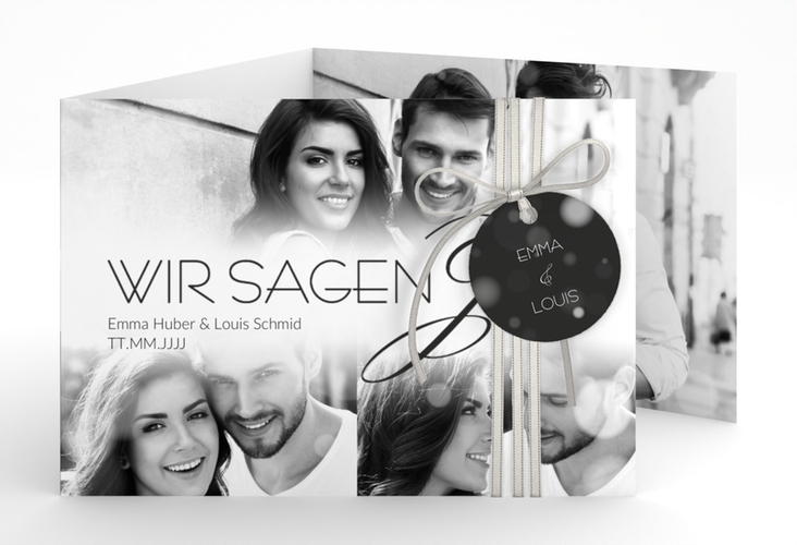 Hochzeitseinladung Bokeh A6 Doppel-Klappkarte