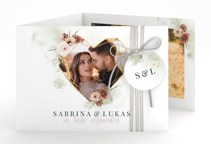 Hochzeitseinladung Odeur A6 Doppel-Klappkarte gruen